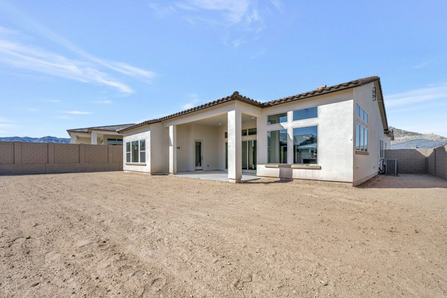 Exterior details and patio area of a home in The Ridge at Victory, Buckeye (Image 3).