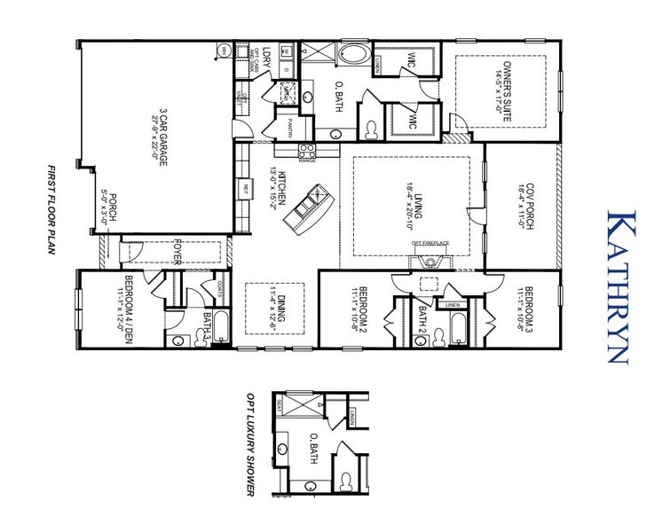 2D floor plan layout for the Kathryn by D.R. Horton in Campbell Ridge, Pelzer, SC (Image 3). 2D floor plan layout for the Kathryn by D.R. Horton in Campbell Ridge, Pelzer, SC (Image 3).