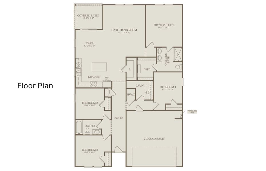 2D floor plan layout of this home in Carpenter Falls, Durham, NC (Image 6).