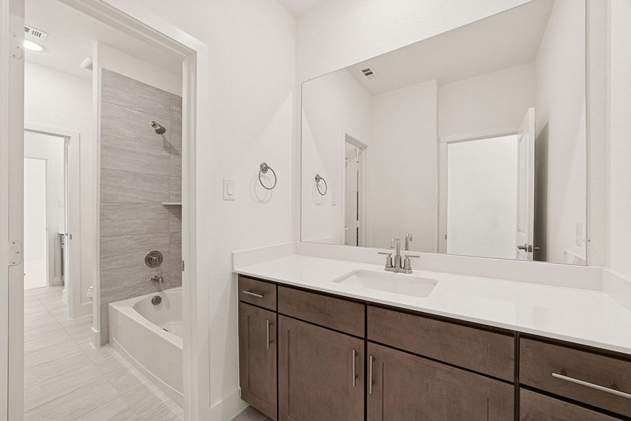 Representative furnished interior of a home built from the Skybrook by Landon Homes in Fields - East Village, Frisco (Image 16). Representative furnished interior of a home built from the Skybrook by Landon Homes in Fields - East Village, Frisco (Image 16).