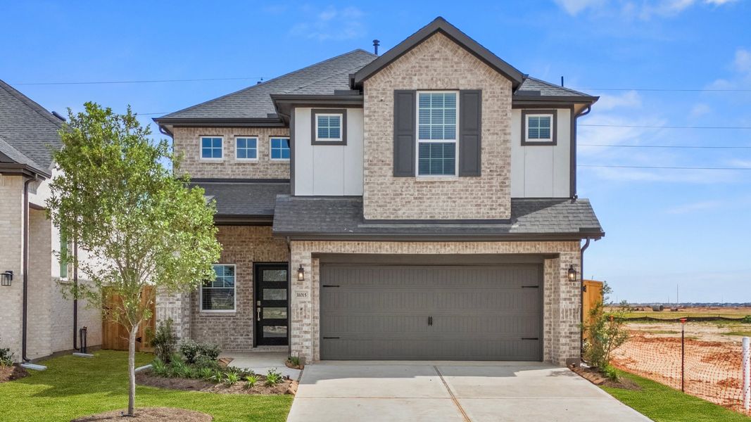 Representative exterior photo of a completed home built from the San Francisco – 40′ Lot by Chesmar Homes in Jordan Ranch, Fulshear, TX (Image 12). Representative exterior photo of a completed home built from the San Francisco – 40′ Lot by Chesmar Homes in Jordan Ranch, Fulshear, TX (Image 12).