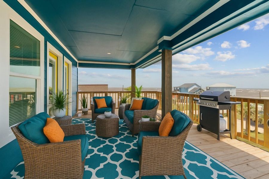 Upstairs Balcony with Beach Views! *Virtually Staged*