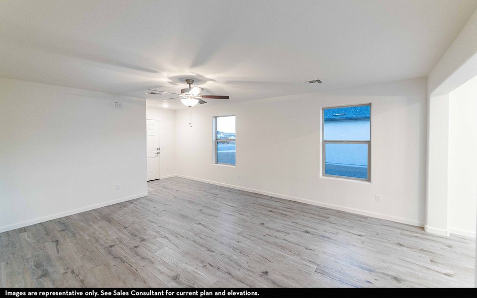 Representative unfurnished interior of a home built from the Choctaw by CastleRock Communities in Rancho Mirage, Maricopa (Image 6). Representative unfurnished interior of a home built from the Choctaw by CastleRock Communities in Rancho Mirage, Maricopa (Image 6).