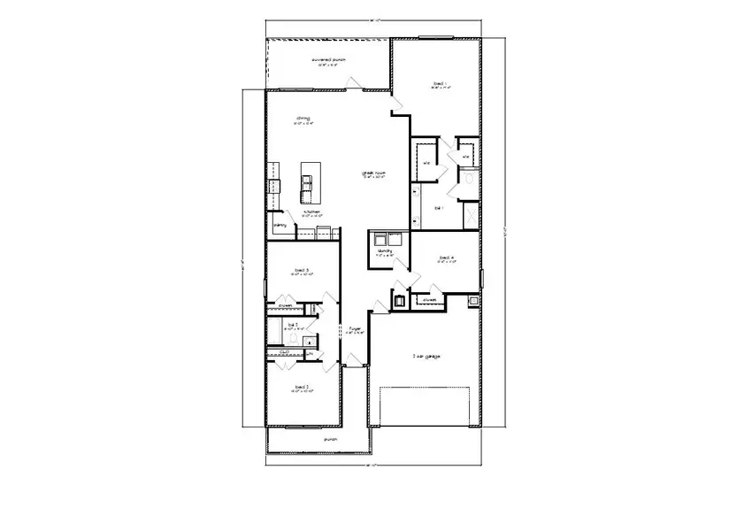 2D floor plan layout of this home in Ashton Park Phase III, Freeport, FL (Image 2). 2D floor plan layout of this home in Ashton Park Phase III, Freeport, FL (Image 2).