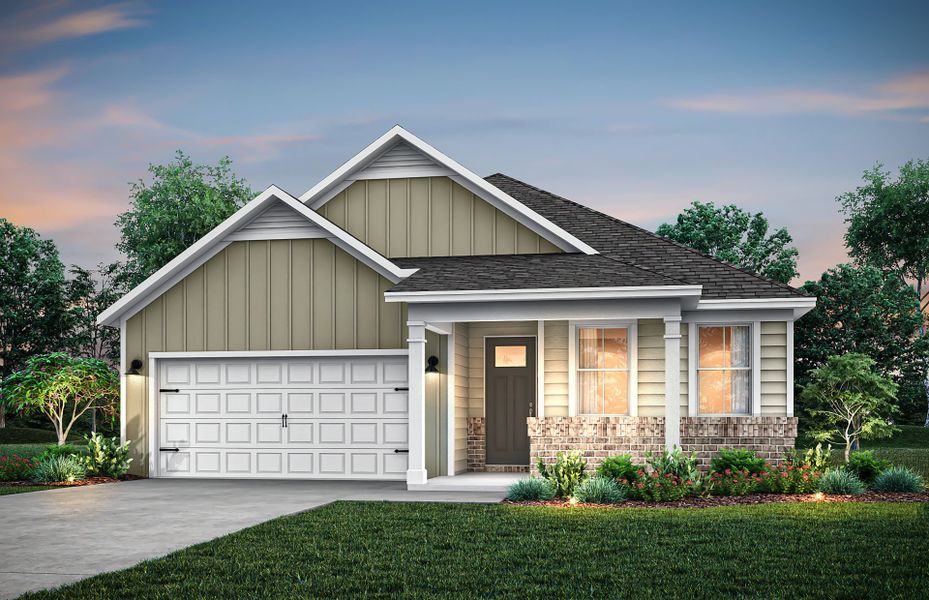Front exterior of a new home in Sparrow Creek, Boiling Springs, SC, highlighting curb appeal (Image 26).