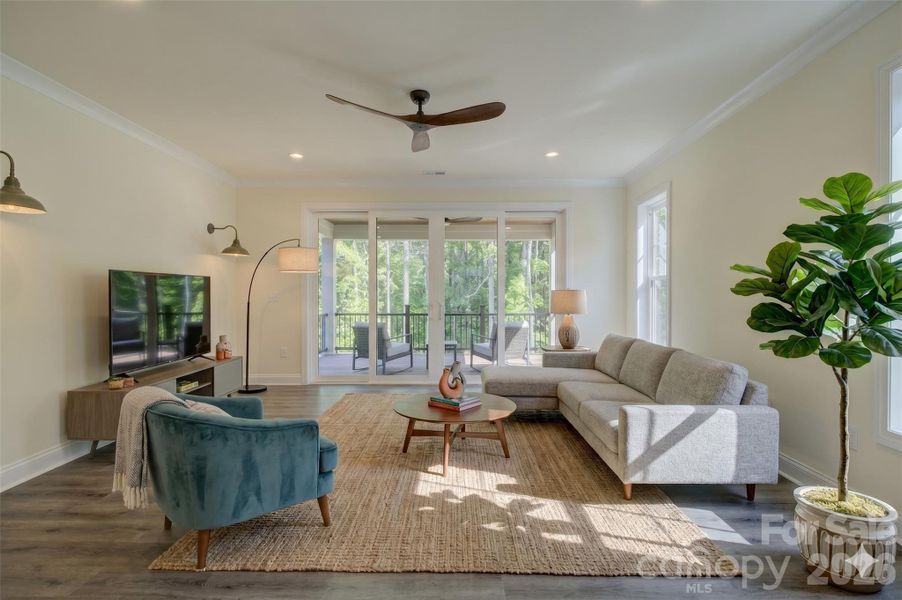 Virtually staged living room