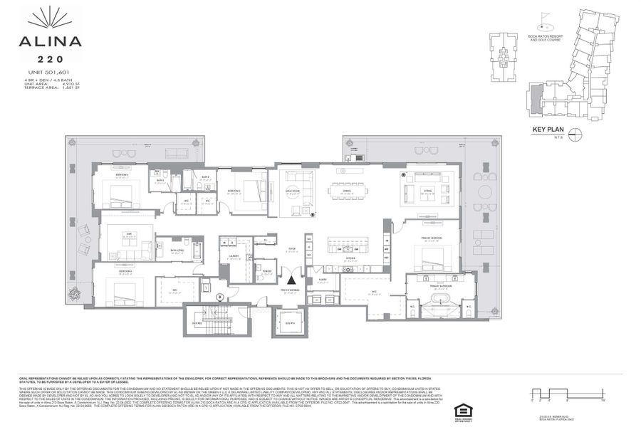 2D floor plan layout of this home in Alina Residences, Boca Raton, FL (Image 1).