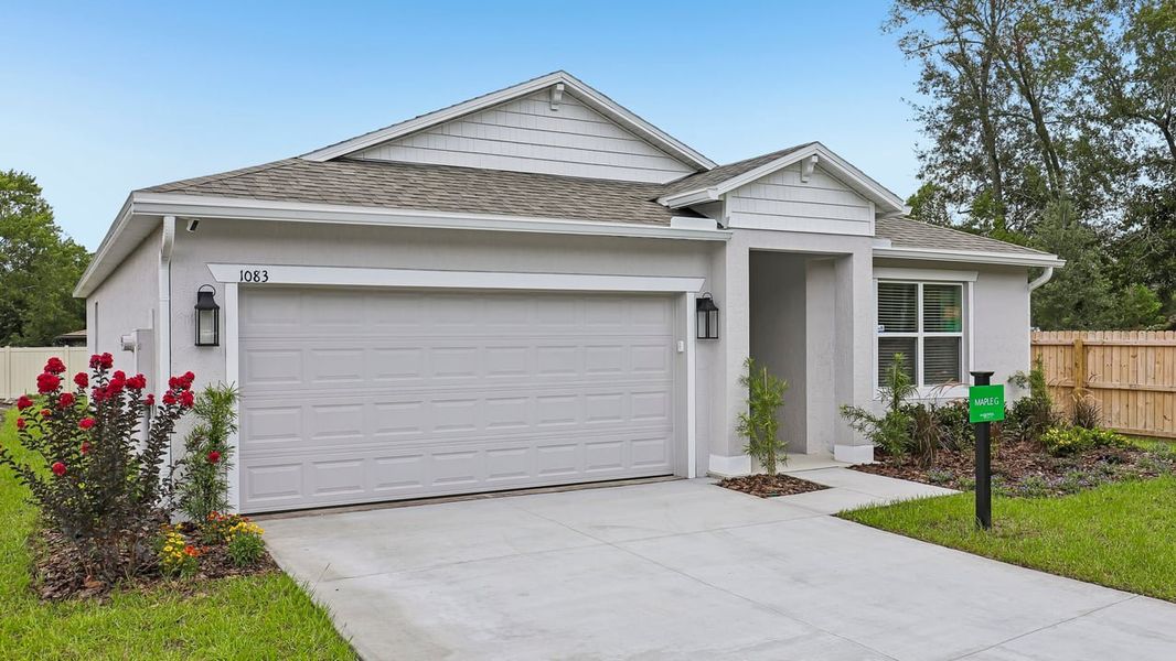 Representative exterior photo of a completed home built from the Maple by Maronda Homes in Bellview Pointe, Bellview, FL (Image 26). Representative exterior photo of a completed home built from the Maple by Maronda Homes in Bellview Pointe, Bellview, FL (Image 26).