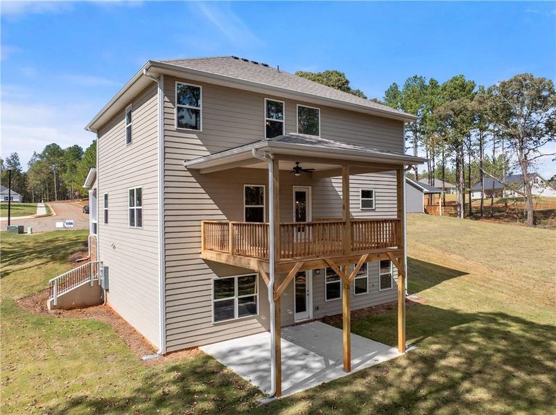 Exterior details and patio area of a home in The Fields of Walnut Creek, Pendergrass (Image 4).