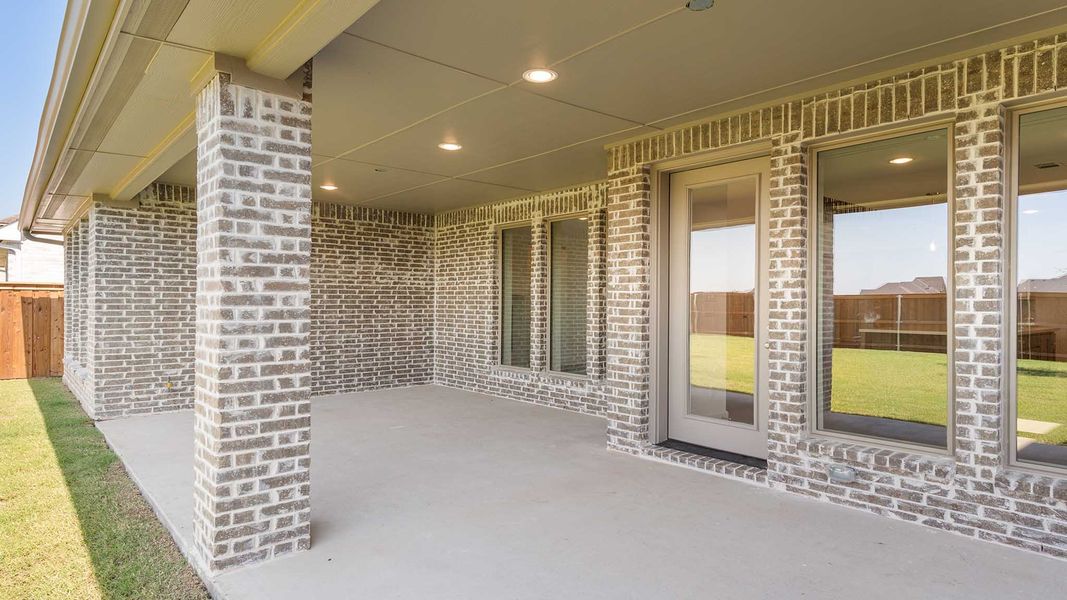 Exterior details and patio area of a home in Mosaic 50', Celina (Image 2). Exterior details and patio area of a home in Mosaic 50', Celina (Image 2).