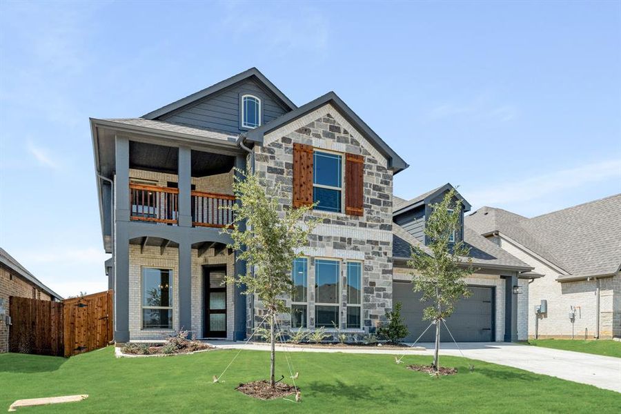 Front exterior of a new home in Mockingbird Hills 60-65, Joshua, TX, highlighting curb appeal (Image 2).