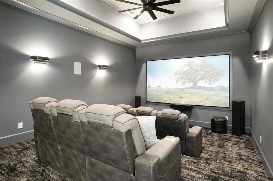 Dedicated Theater Seating Dolby Atmos Home Theater with Reference Grade Klipsch Sound, 4K Laser Projector & 150"Screen...