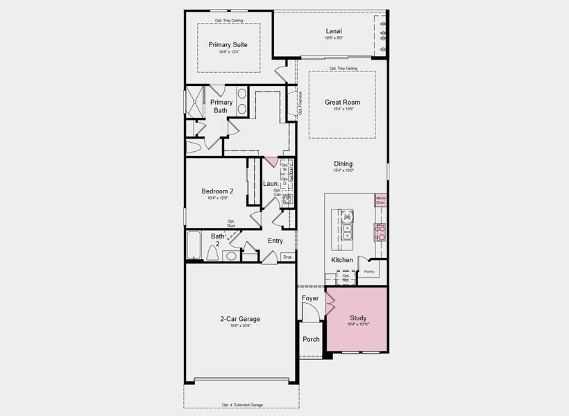 2D floor plan layout of this home in Esplanade at St. Marys, St. Marys, GA (Image 3).