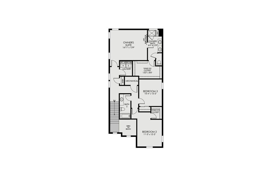 2D floor plan layout for the Telluride by Brightland Homes in Westerly, Erie, CO (Image 5).