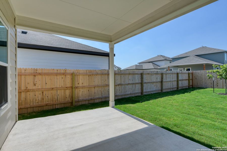 Exterior details and patio area of a home in Enclave at Hennersby Hollow 50's, San Antonio (Image 21). Exterior details and patio area of a home in Enclave at Hennersby Hollow 50's, San Antonio (Image 21).
