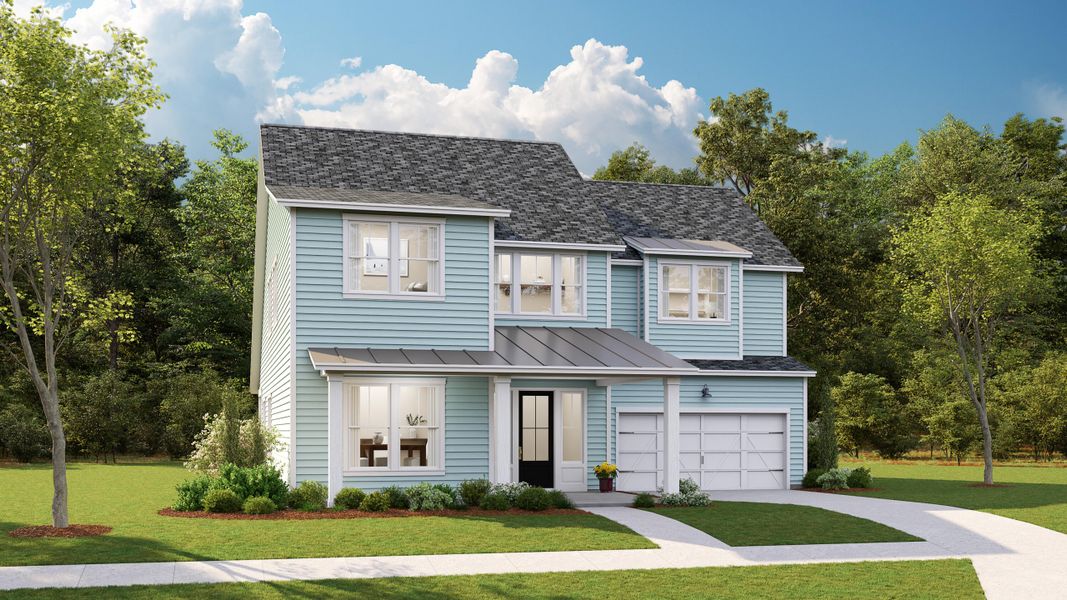 Front exterior of a new home in Carnes Crossroads, Summerville, SC, highlighting curb appeal (Image 1). Front exterior of a new home in Carnes Crossroads, Summerville, SC, highlighting curb appeal (Image 1).
