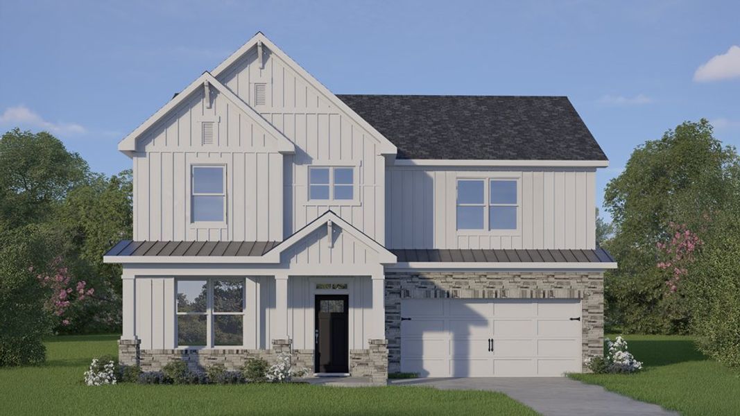 Representative exterior photo of a completed home built from the Morgan by D.R. Horton in Kalas Falls, Wake Forest, NC (Image 4). Representative exterior photo of a completed home built from the Morgan by D.R. Horton in Kalas Falls, Wake Forest, NC (Image 4).