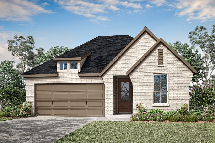 Representative exterior photo of a completed home built from the Hazel by Tri Pointe Homes in Enclave At Canyon Ranch, Corinth, TX (Image 1). Representative exterior photo of a completed home built from the Hazel by Tri Pointe Homes in Enclave At Canyon Ranch, Corinth, TX (Image 1).