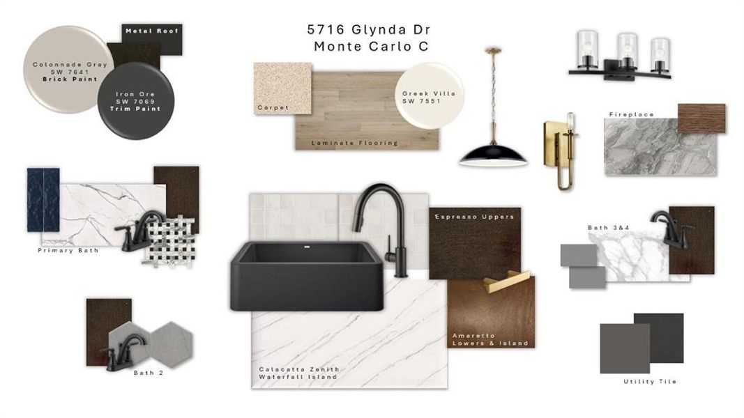 Sample of building materials used in homes in Cambridge Manor, North Richland Hills (Image 4).