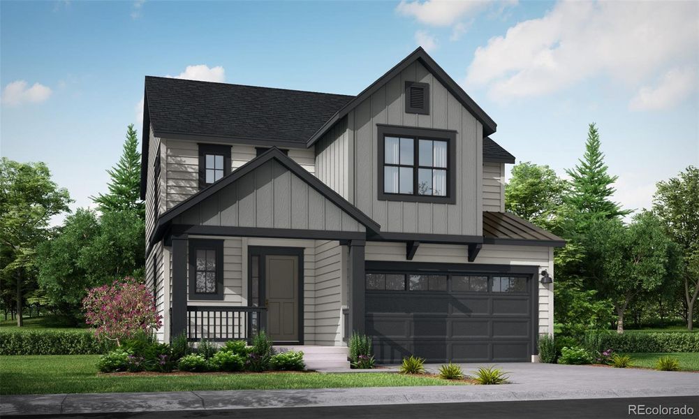 Front exterior of a new home in Independence: The Pioneer Collection, Elizabeth, CO, highlighting curb appeal (Image 5).