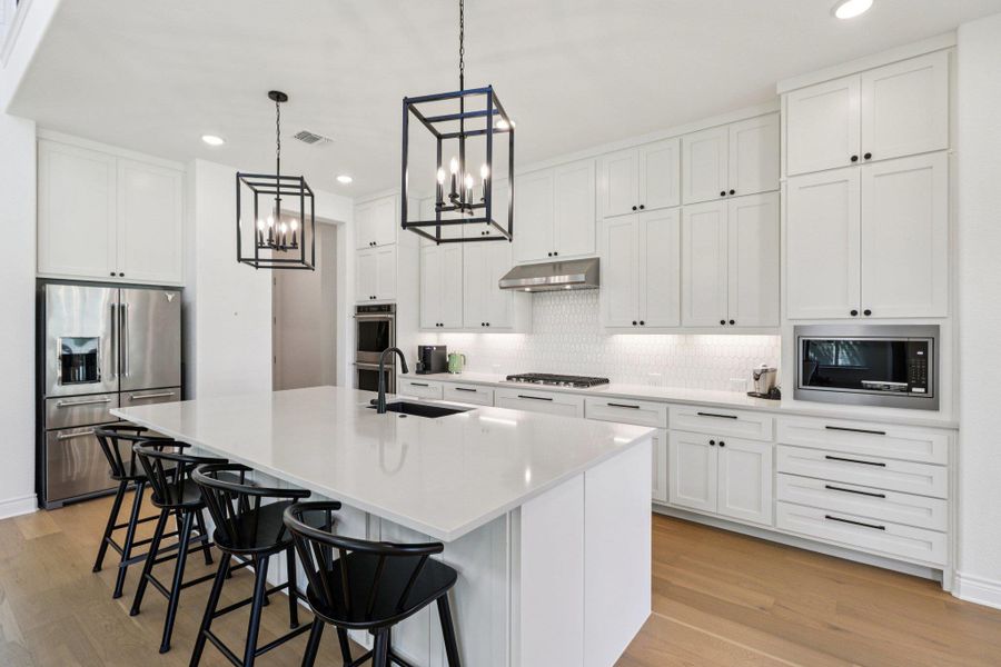 Furnished interior view inside a new home in Wolf Ranch West Bend - 70', Georgetown (Image 11).