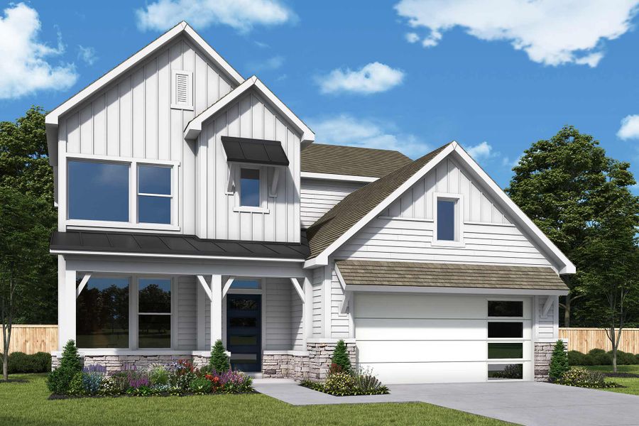 Representative exterior photo of a completed home built from the The Boxwell by David Weekley Homes in Nexus – Village Collection, Gallatin, TN (Image 2).