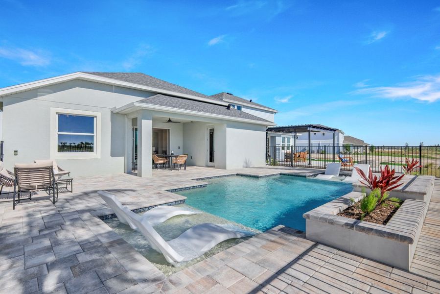 Exterior details and patio area of a home in The Sanctuary – Resort Collection, Punta Gorda (Image 3). Exterior details and patio area of a home in The Sanctuary – Resort Collection, Punta Gorda (Image 3).
