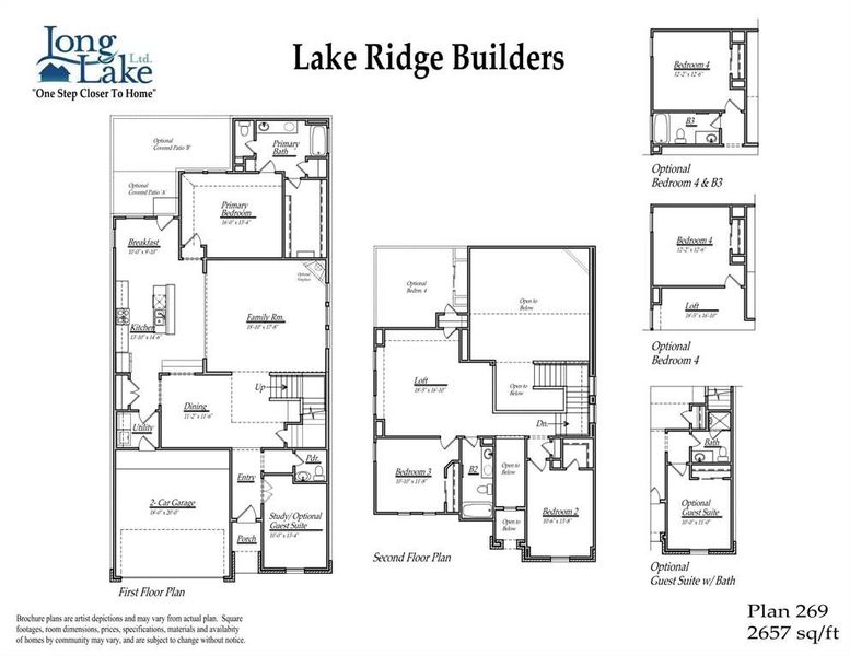 Plan 269 features 4 bedrooms, 3 full baths, 1 half bath and over 2,600 square feet of living space.