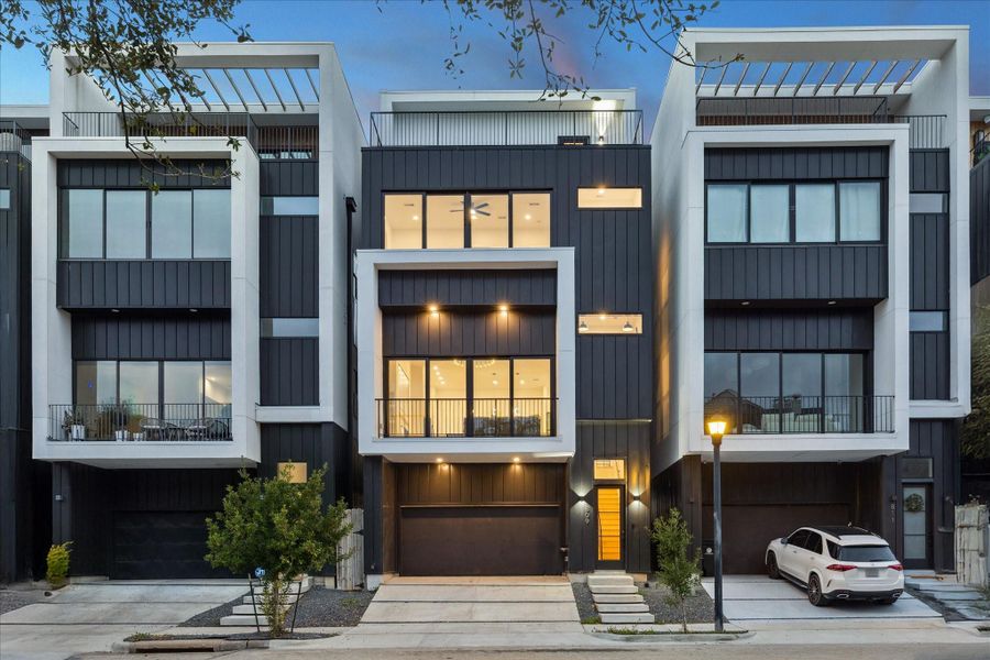 Prime Memorial Heights location with sleek modern design and panoramic views of the Houston skyline.