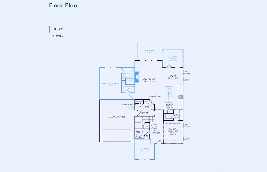 2D floor plan layout of this home in Riverstone, Monroe, NC (Image 5).
