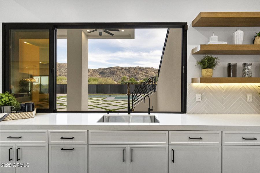 Telescoping Pass Through Window