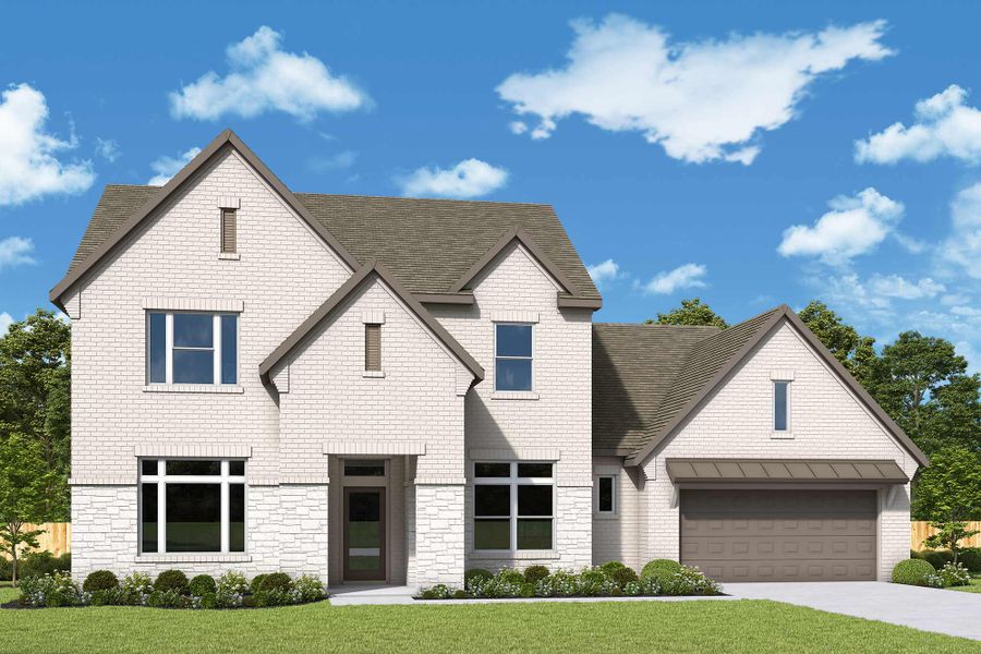 Representative exterior photo of a completed home built from the The Wilmont by David Weekley Homes in Monterra - Classics, Fate, TX (Image 1).