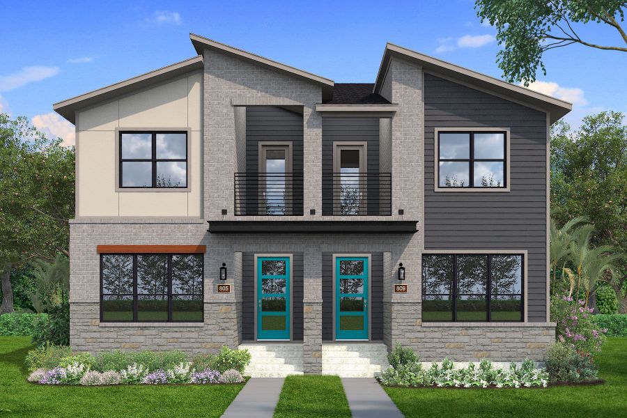 Representative exterior photo of a completed home built from the Northfield by Mattamy Homes in Collin Creek, Plano, TX (Image 1). Representative exterior photo of a completed home built from the Northfield by Mattamy Homes in Collin Creek, Plano, TX (Image 1).