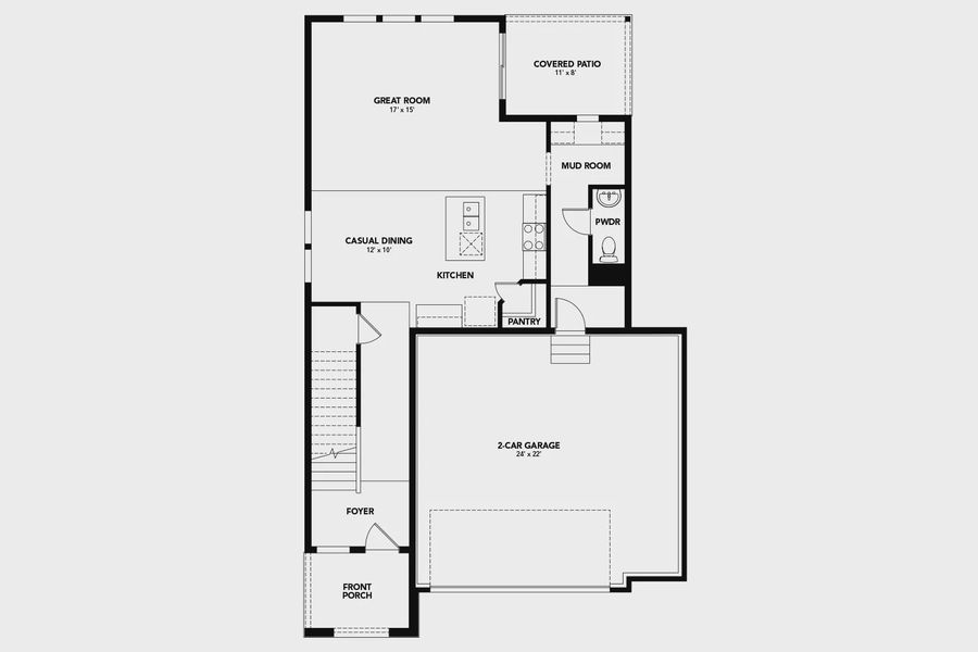 2D floor plan layout for the Wallflower by Brightland Homes in Bloom, Fort Collins, CO (Image 4). 2D floor plan layout for the Wallflower by Brightland Homes in Bloom, Fort Collins, CO (Image 4).