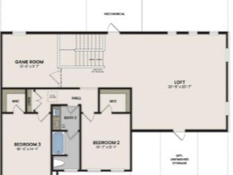 2D floor plan layout of this home in Rockport, Wake Forest, NC (Image 5).
