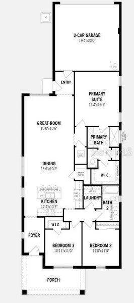 2D floor plan layout of this home in Rainwood, Groveland, FL (Image 2). 2D floor plan layout of this home in Rainwood, Groveland, FL (Image 2).