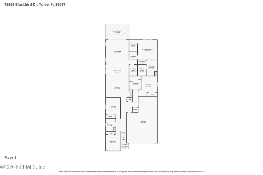 2D floor plan layout of this home in Tributary, Yulee, FL (Image 5).