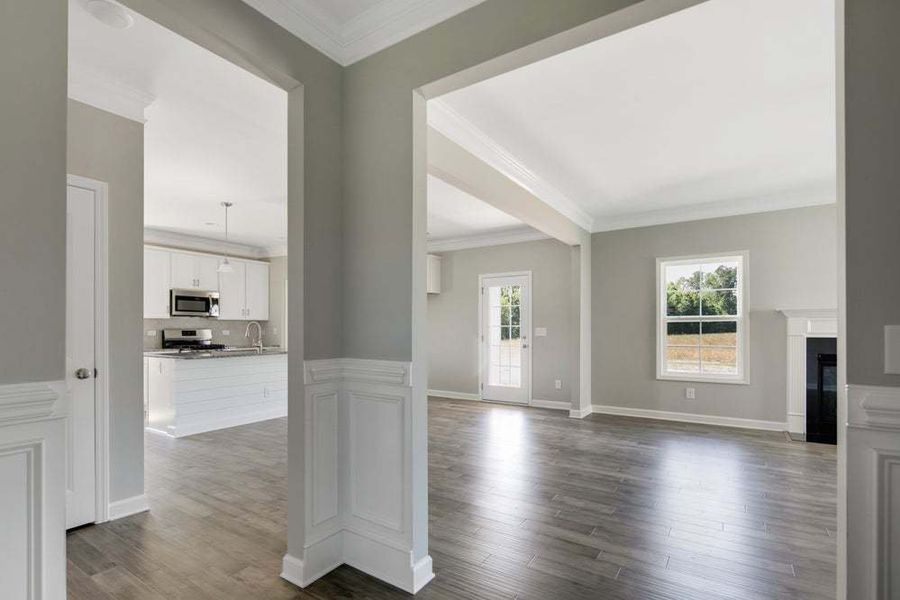 Representative unfurnished interior of a home built from the Aberdeen by Caviness & Cates Communities in Bartlett Manor, Youngsville (Image 63).