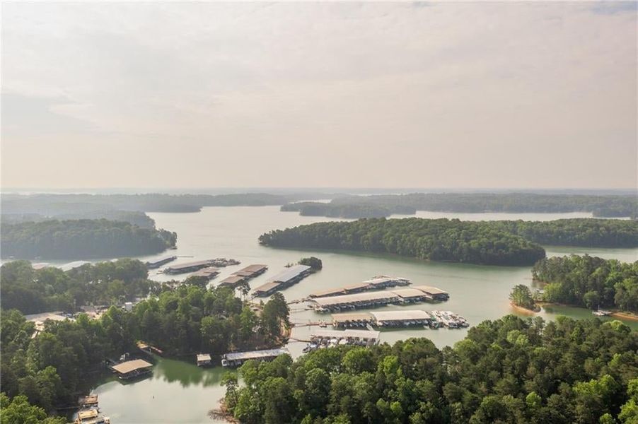 Drone / aerial view of a large body of water