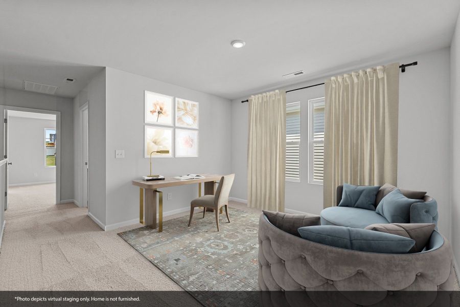 Furnished interior view inside a new home in Hanes Lake, Winston-Salem (Image 9). Furnished interior view inside a new home in Hanes Lake, Winston-Salem (Image 9).