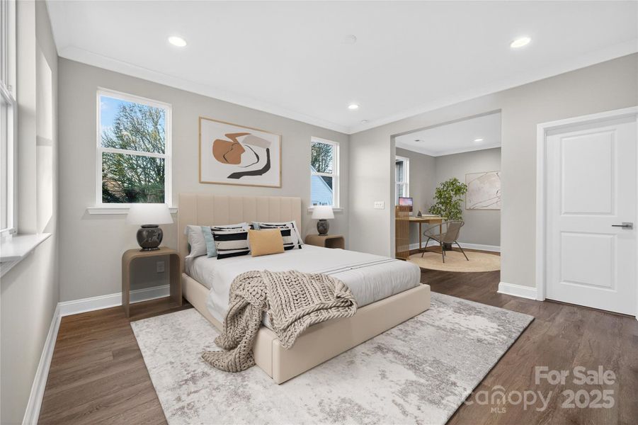 Virtually Staged Primary Bedroom and Retreat