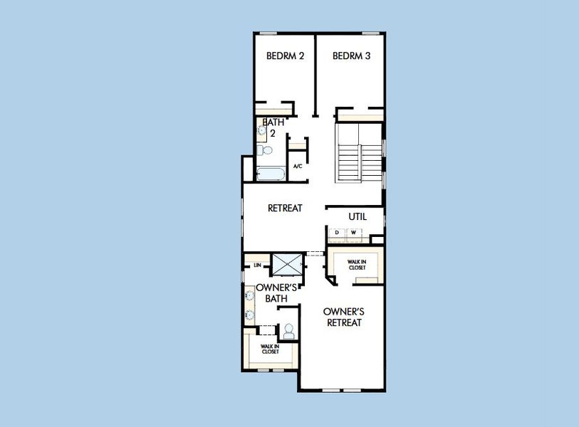 2D floor plan layout for the The Mccormick by David Weekley Homes in Soleta at Starkey Ranch - Cottage Series, Odessa, FL (Image 4).