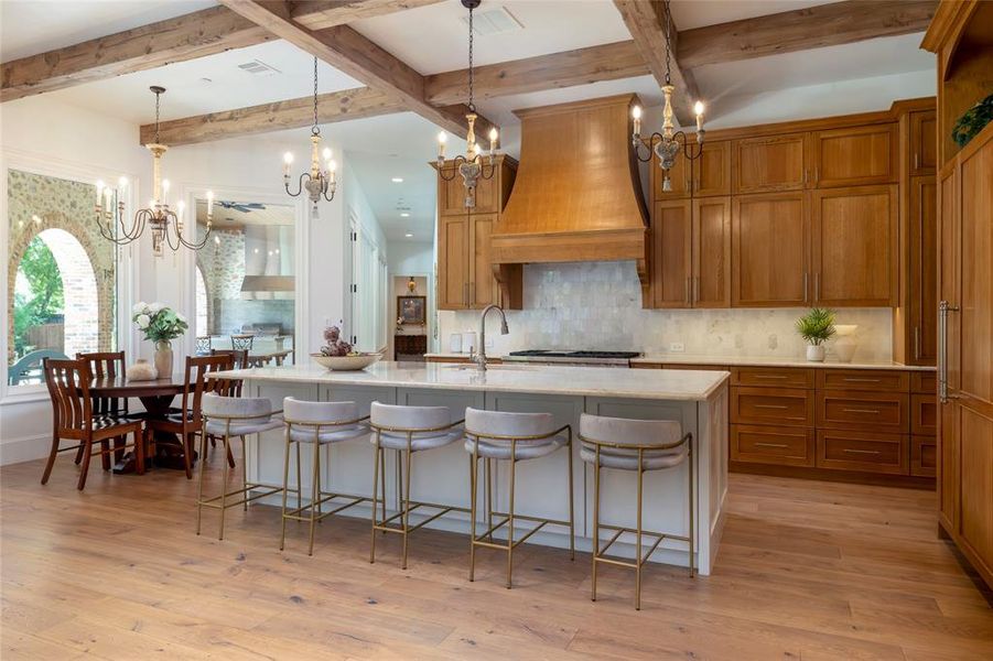 Oversize island with breakfast bar, extra storage Oversize island with breakfast bar, extra storage