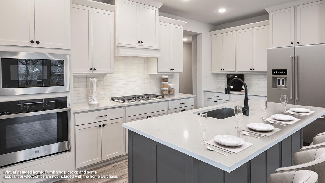 Furnished interior view inside a new home in 6 Creeks, Kyle (Image 4).