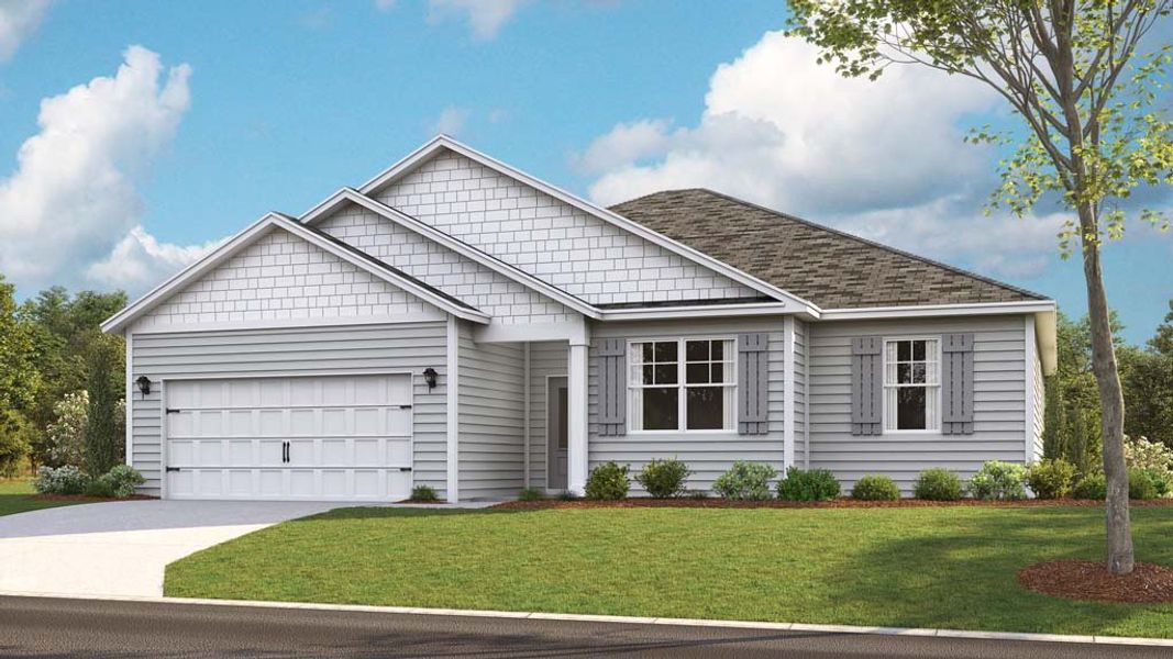 Representative exterior photo of a completed home built from the Booth by D.R. Horton in Whispering Springs, Maryville, TN (Image 19).