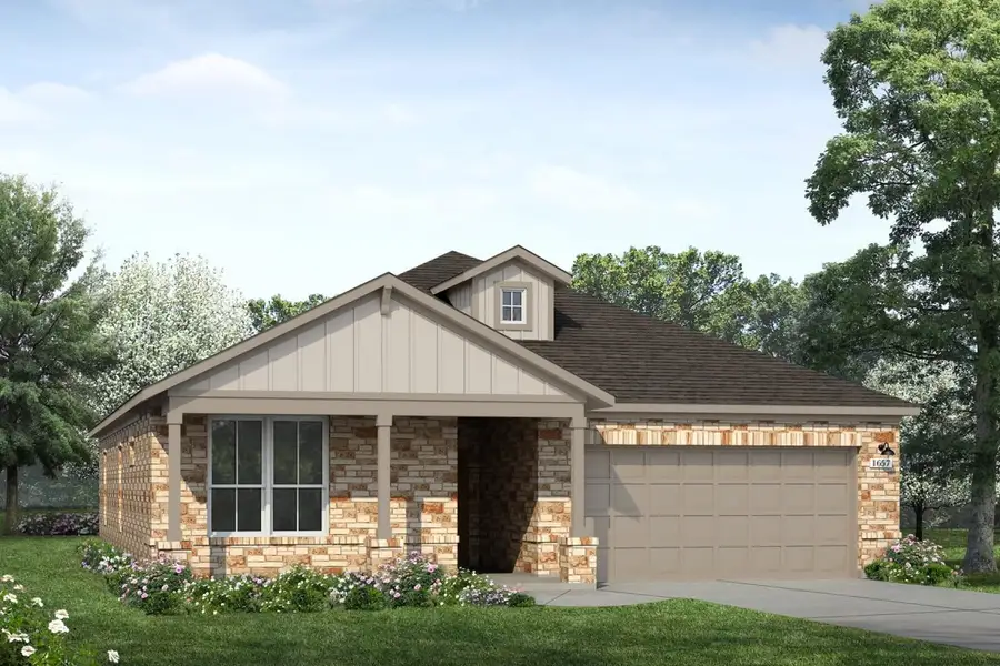 Representative exterior photo of a completed home built from the Colony at Pinehurst 1657 by Brohn Homes in Colony at Pinehurst, Pinehurst, TX (Image 5).