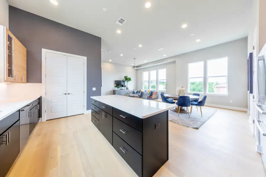 Furnished interior view inside a new home in The Brownstones at East Quarter, Dallas (Image 24).