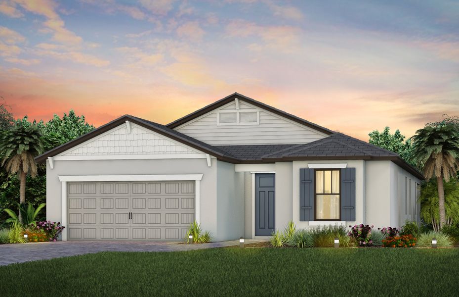 Representative exterior photo of a completed home built from the Mystique by Del Webb in Del Webb Naples, Ave Maria, FL (Image 22). Representative exterior photo of a completed home built from the Mystique by Del Webb in Del Webb Naples, Ave Maria, FL (Image 22).