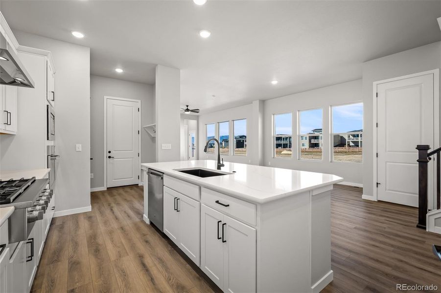 Furnished interior view inside a new home in Revel Crossing at Wolf Ranch – The Outlook Collection, Colorado Springs (Image 9).