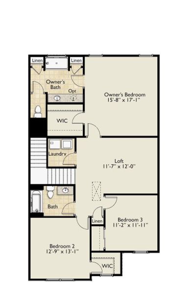 2D floor plan layout of this home in Reidville Town Center, Reidville, SC (Image 3).